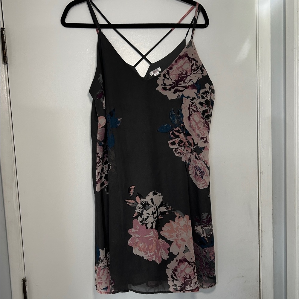 Xhilaration Grey Floral Mini Dress